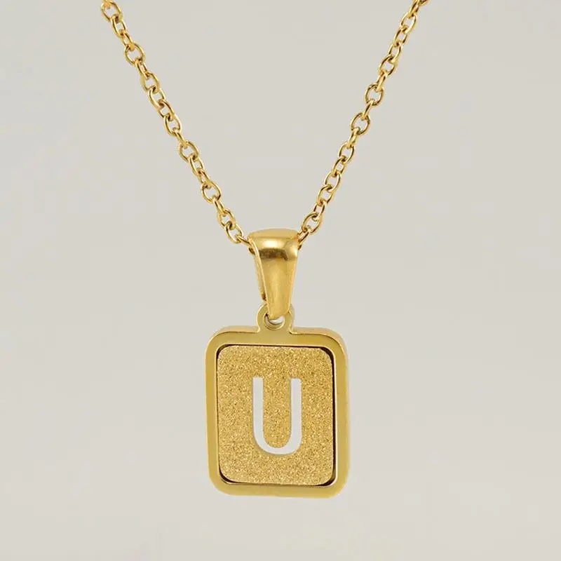 18K Stainless Steel V Pendant Necklace for Women - Image 21