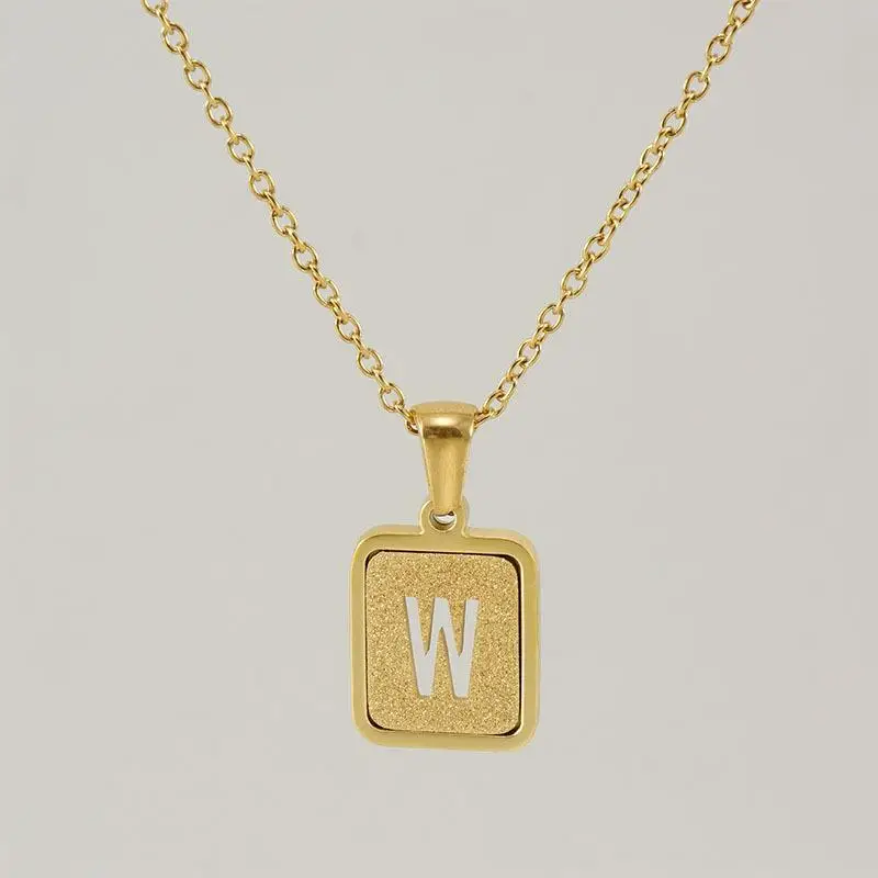 18K Stainless Steel V Pendant Necklace for Women - Image 23