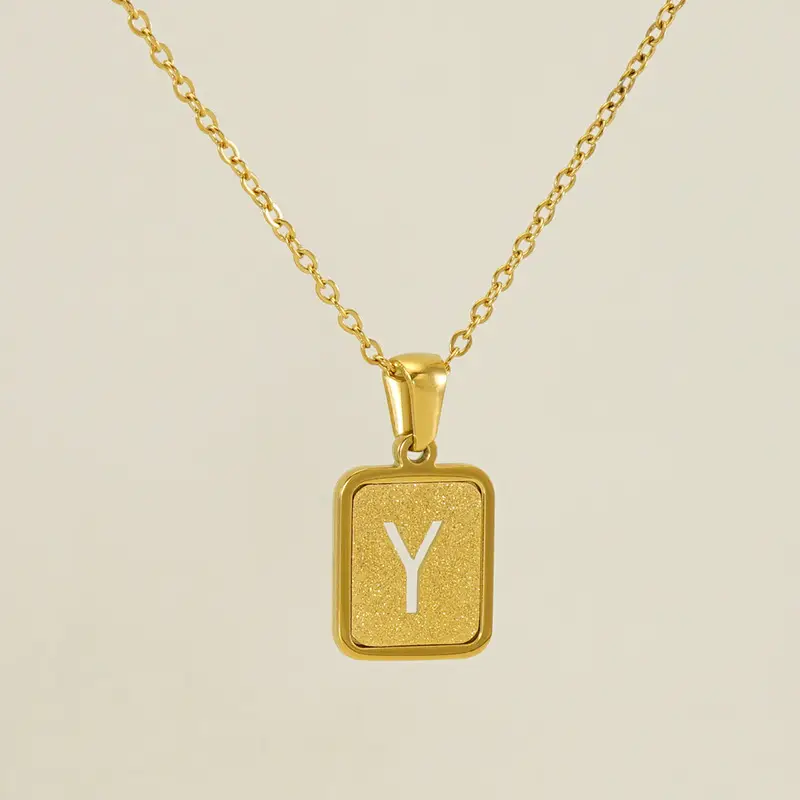18K Stainless Steel V Pendant Necklace for Women - Image 25