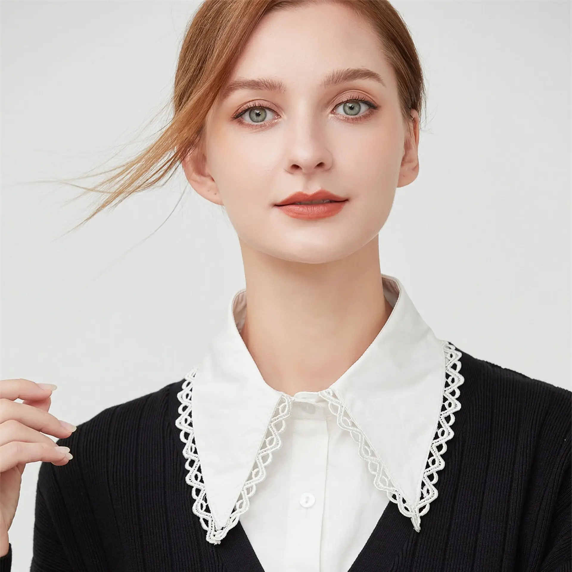 Lace Collar Fake Shirt for Women Autumn Winter - Image 2