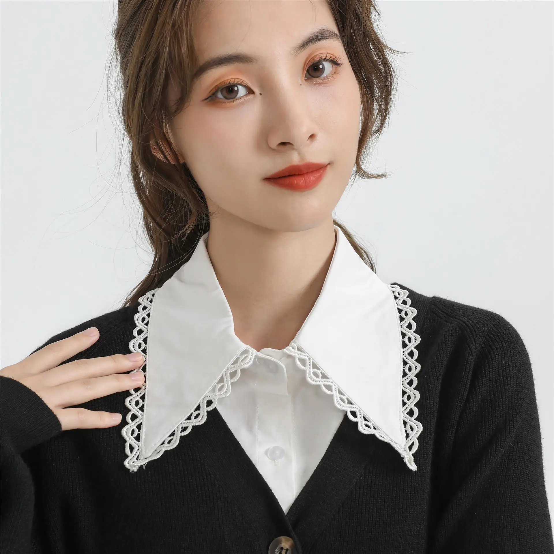 Lace Collar Fake Shirt for Women Autumn Winter - Image 3