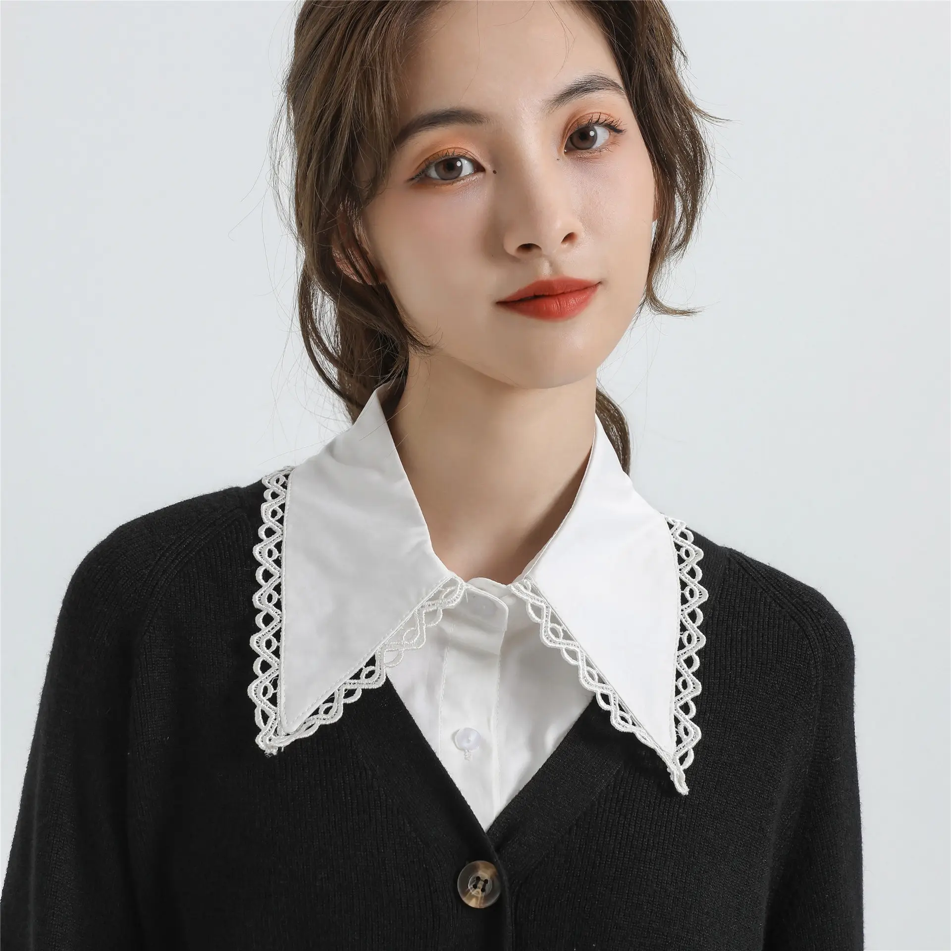 Lace Collar Fake Shirt for Women Autumn Winter - Image 4
