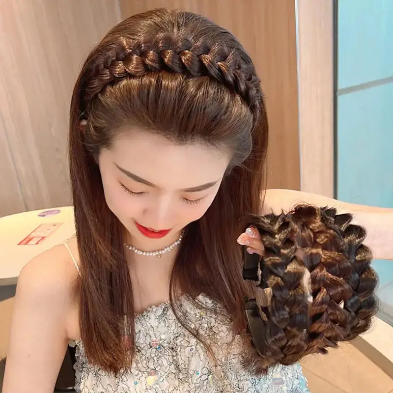 Black Brown Fish Bone Hairband for Women