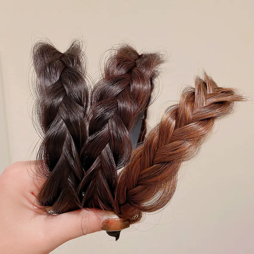 Black Brown Fish Bone Hairband for Women