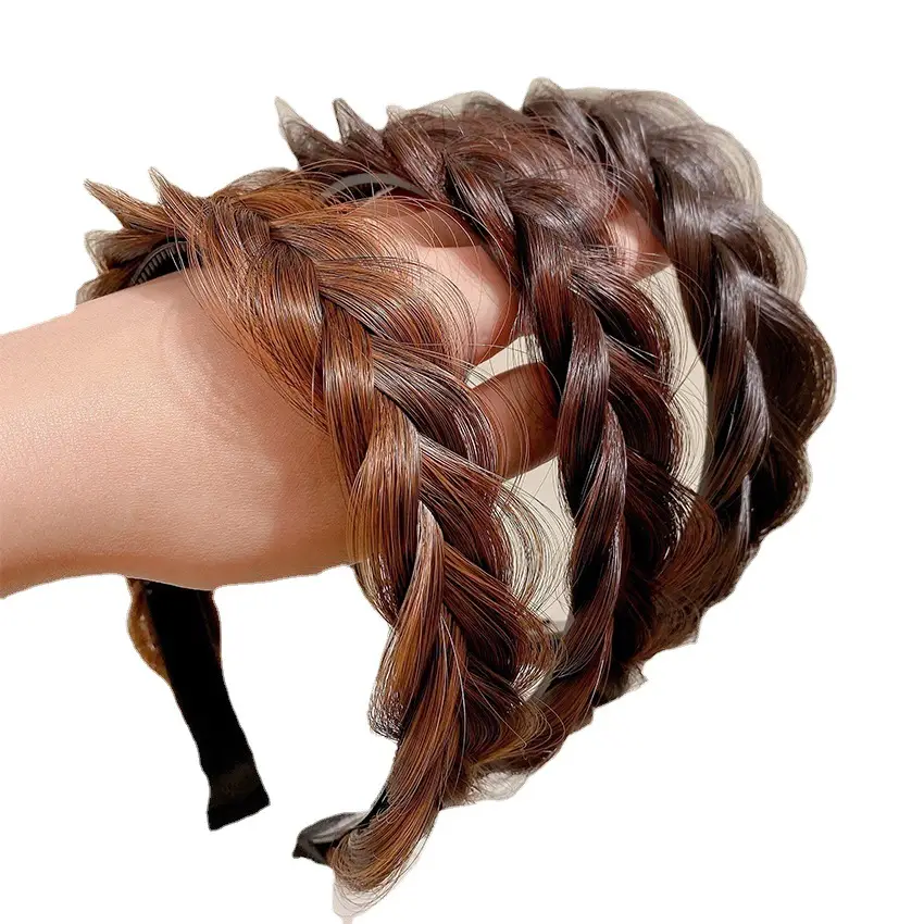 Black Brown Fish Bone Hairband for Women