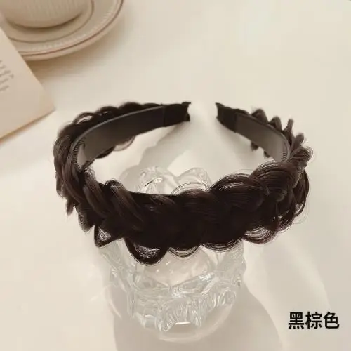 Black Brown Fish Bone Hairband for Women