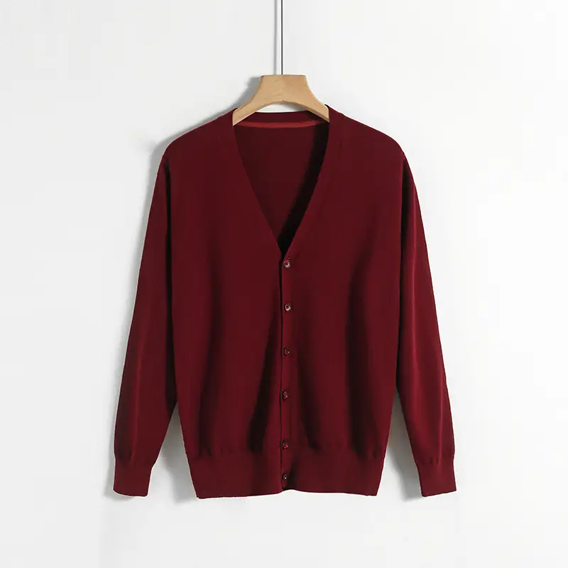 Men's Grey Knit Cardigan No Pocket All Match - Image 3