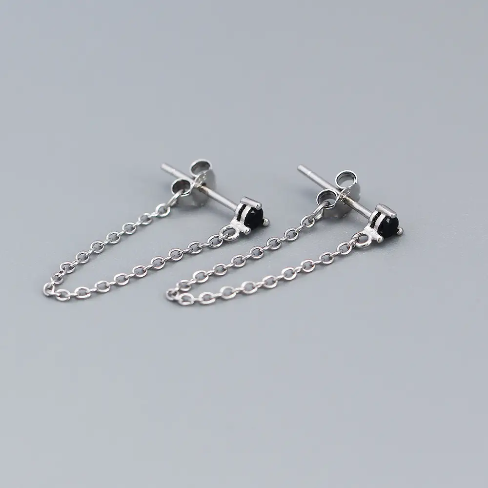 S925 Silver Zircon Earrings for Women - Image 3