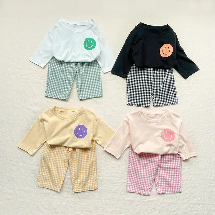 2026 Autumn Boys Smiley Face Plaid Pants Suit — feature 15
