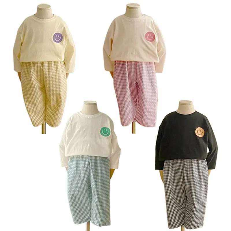 2026 Autumn Boys Smiley Face Plaid Pants Suit - Image 7