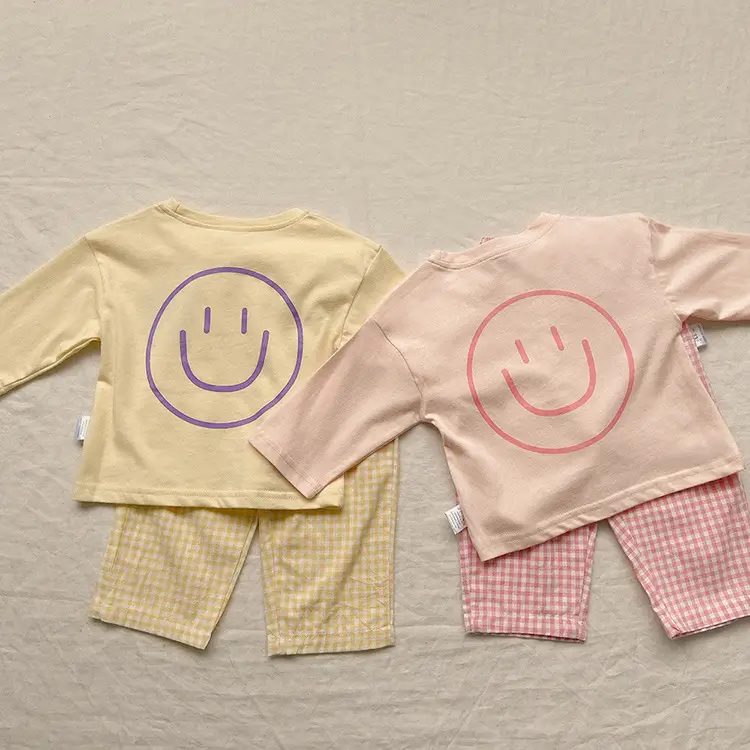 2026 Autumn Boys Smiley Face Plaid Pants Suit — feature 21