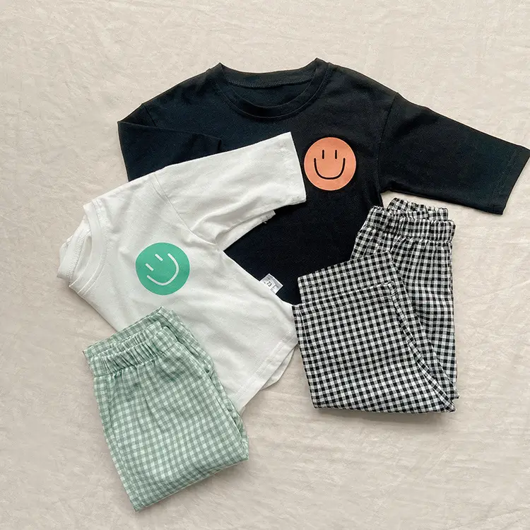 2026 Autumn Boys Smiley Face Plaid Pants Suit — feature 22