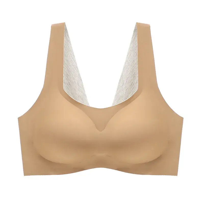 Purple Seamless Thermal Bra for Women, No Rims, Small Square Collar, Back Buckle, Breast Retracting, Anti-Sagging - Image 3