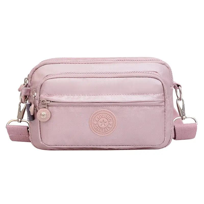 Women's Black Nylon Shoulder Messenger Bag with Waist Buckle - Image 10