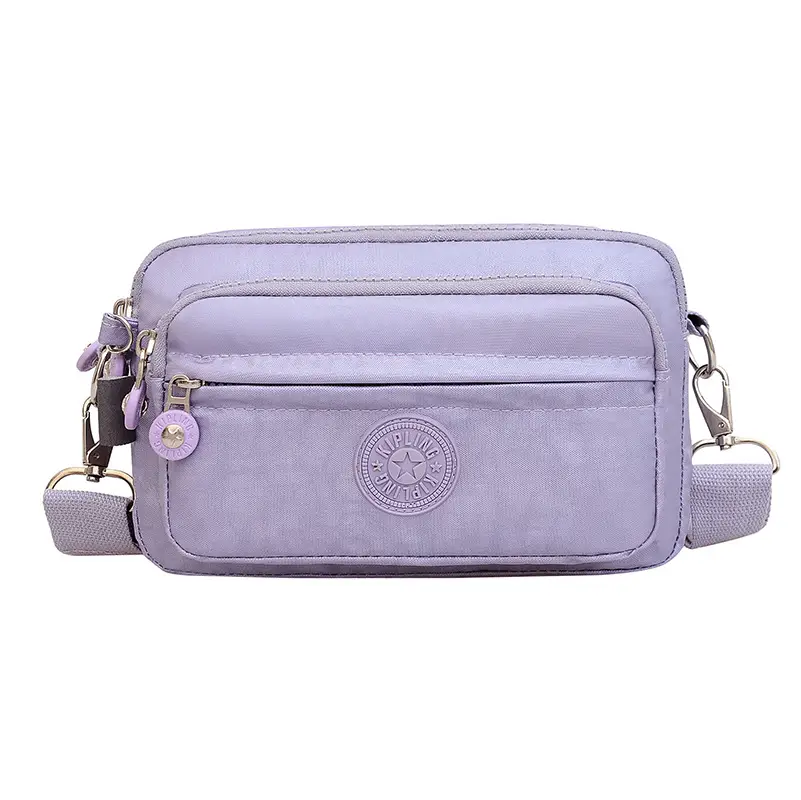 Women's Black Nylon Shoulder Messenger Bag with Waist Buckle - Image 3