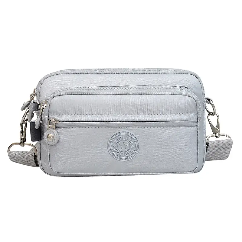 Women's Black Nylon Shoulder Messenger Bag with Waist Buckle - Image 5