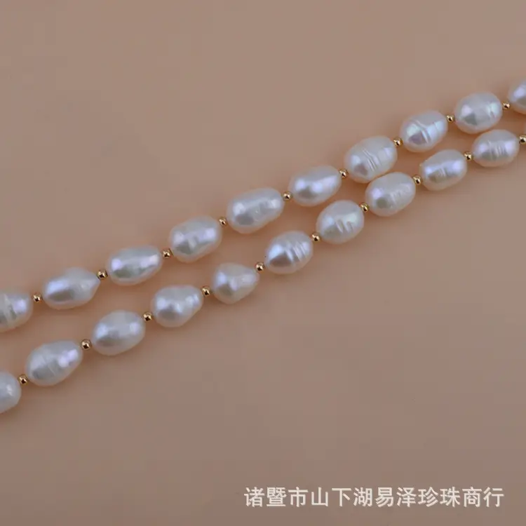 Zhuji Freshwater Pearl Necklace 7-8mm Gold Plated