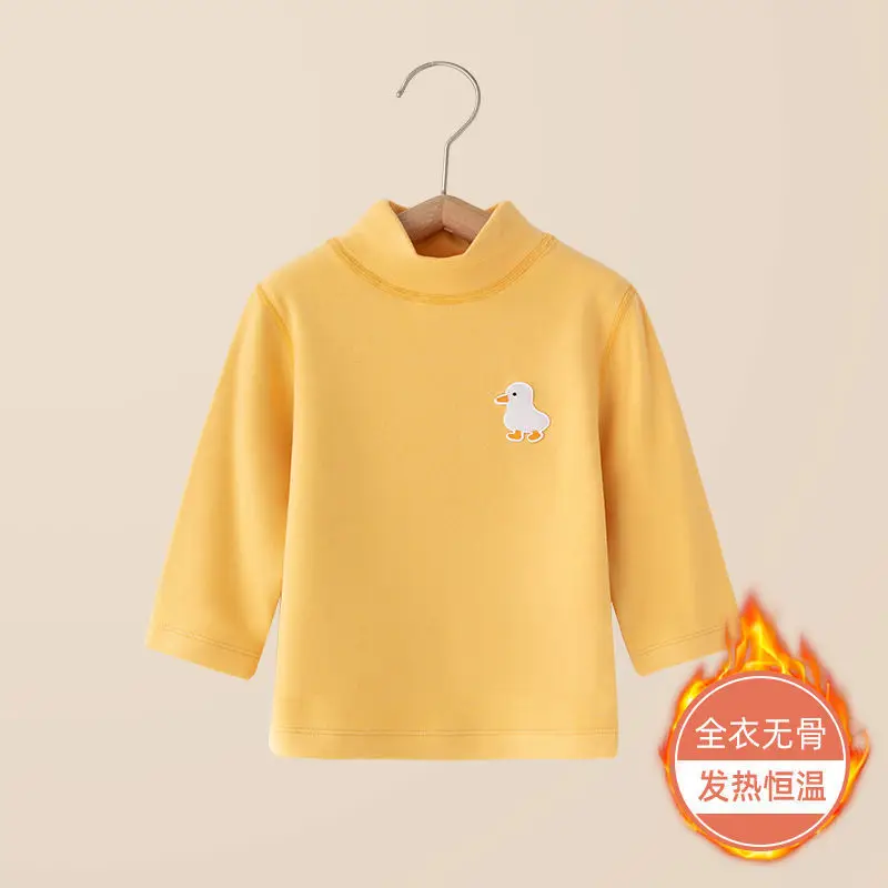 Baby Velvet T-Shirt Warm Winter Long Sleeve Top - Image 2