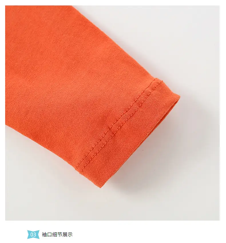 Orange Dinosaur Long Sleeve T-Shirt for Boys — feature 8
