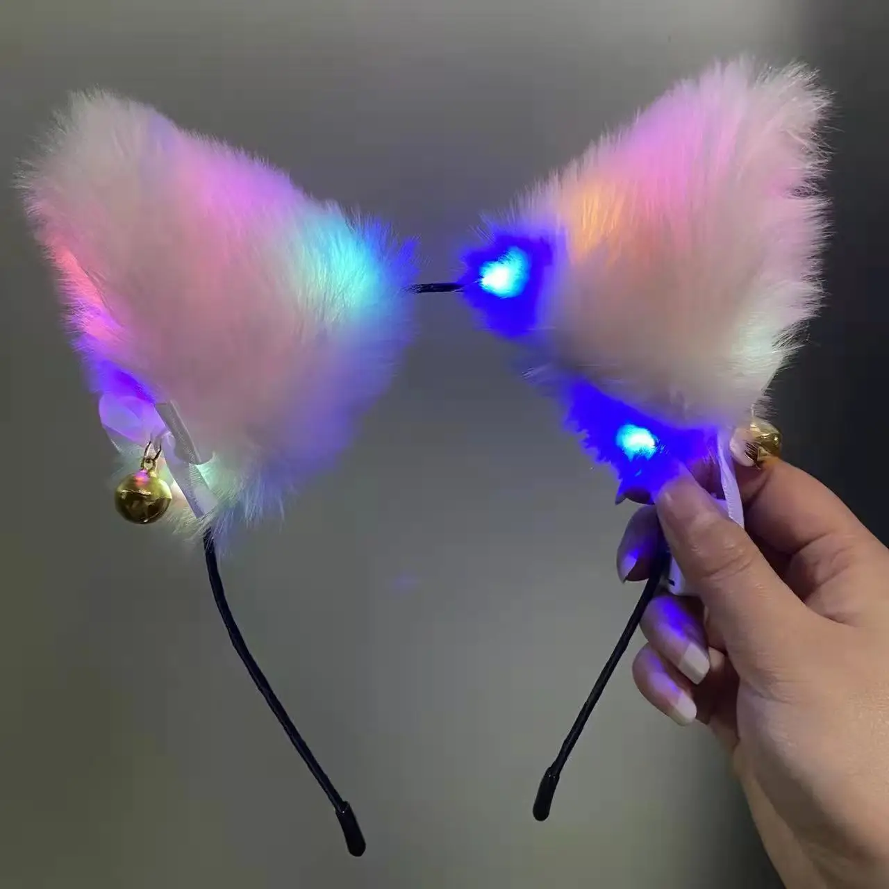 Pink Fox Ear Binds with LED Light & Bow - Image 8