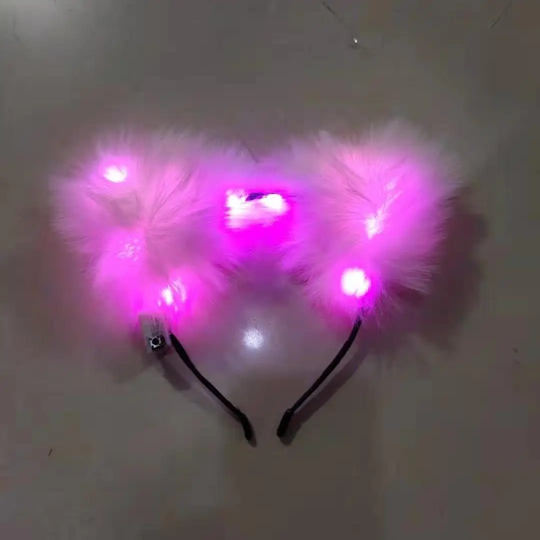 Pink Fox Ear Binds with LED Light & Bow - Image 5