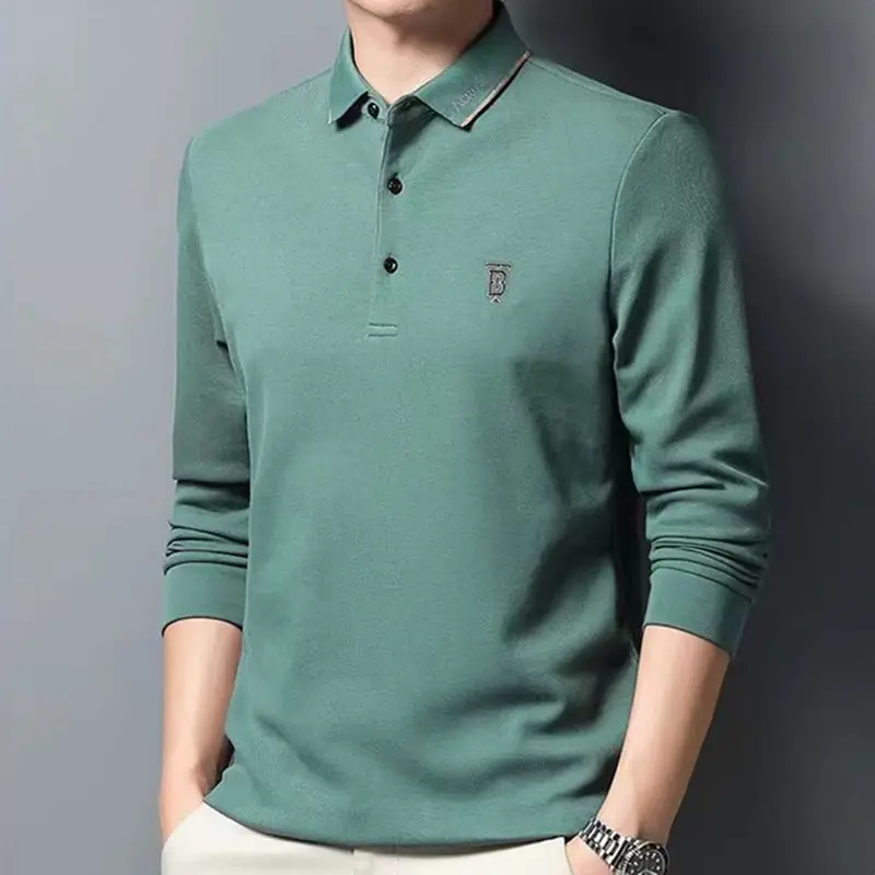 Men Embroidered Polo T-Shirt Grey Medium