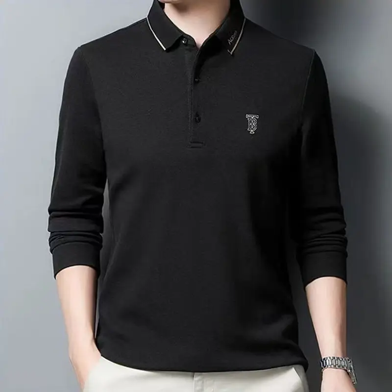 Men Embroidered Polo T-Shirt Grey Medium