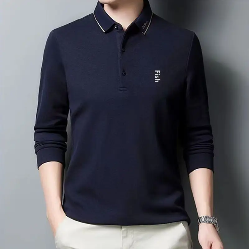 Men Embroidered Polo T-Shirt Grey Medium