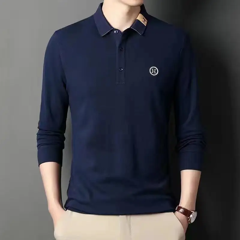 Men Embroidered Polo T-Shirt Grey Medium