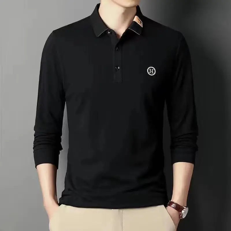 Men Embroidered Polo T-Shirt Grey Medium