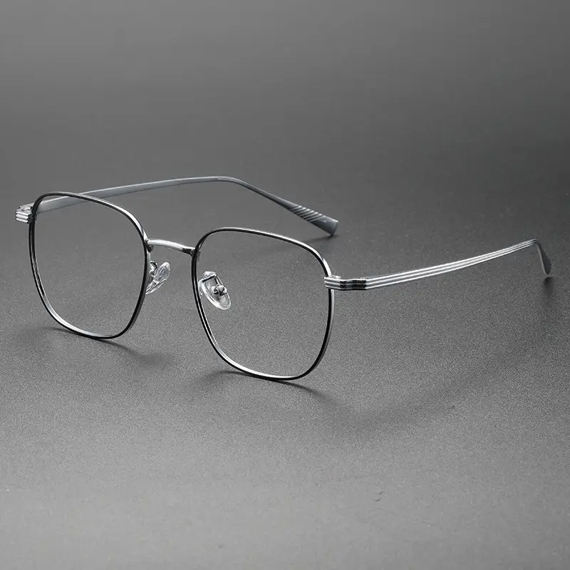 Men Ultra-Light Titanium Eyeglasses Black Retro Shenzhen