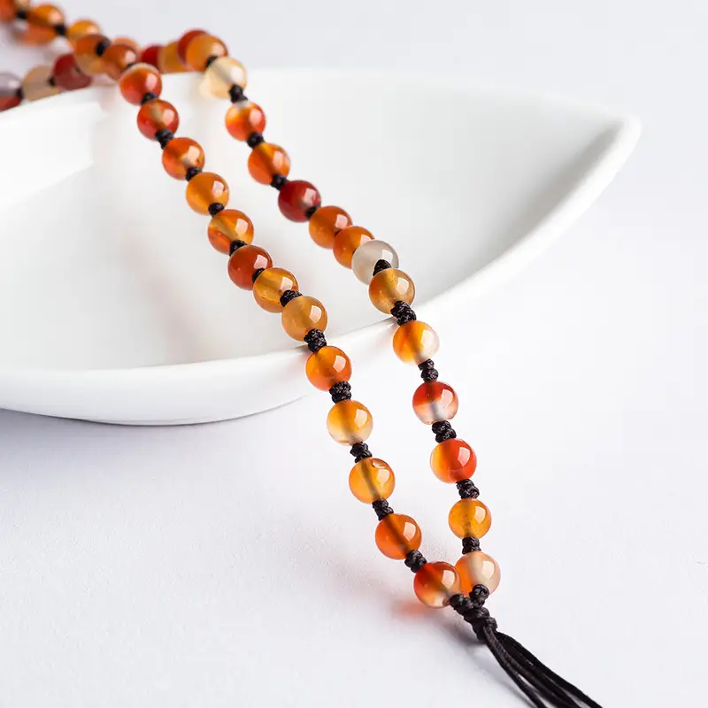 Natural Red Ate Pearl Bead Necklace for Men Women - Image 4