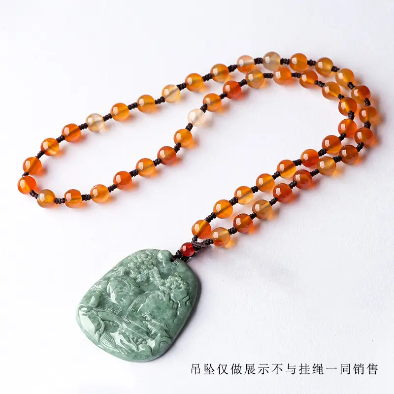 Natural Red Ate Pearl Bead Necklace for Men Women - Image 6