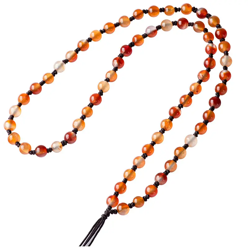 Natural Red Ate Pearl Bead Necklace for Men Women - Image 7