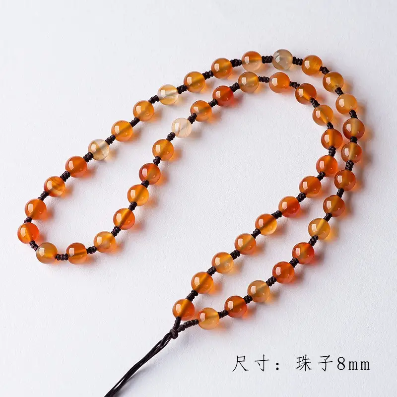 Natural Red Ate Pearl Bead Necklace for Men Women - Image 2