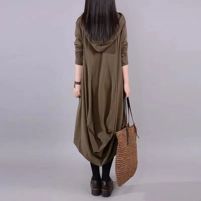 2026 Autumn Hooded Mid-Length Dress for Plus Size Women - Image 6