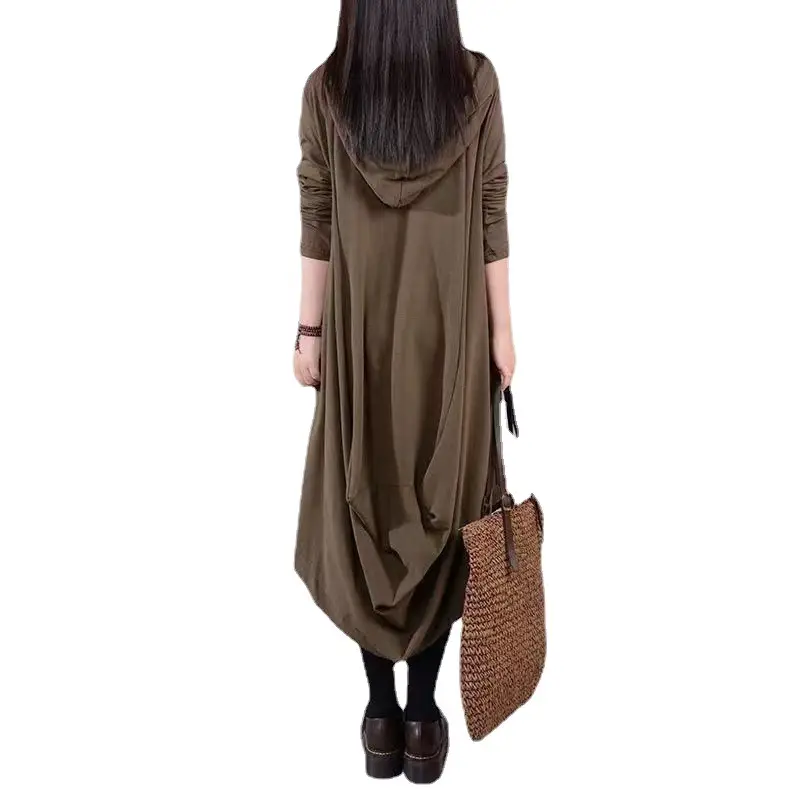 2026 Autumn Hooded Mid-Length Dress for Plus Size Women - Image 7