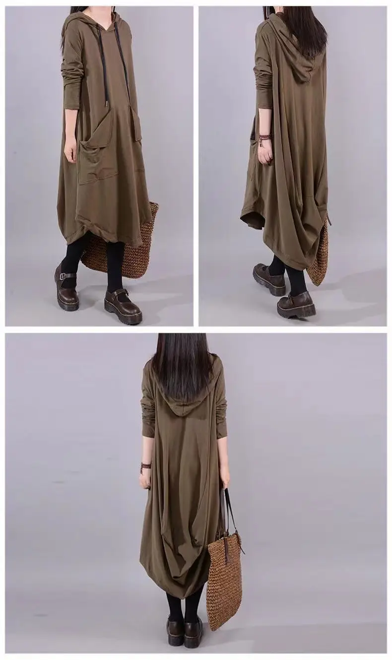 2026 Autumn Hooded Mid-Length Dress for Plus Size Women — feature 5