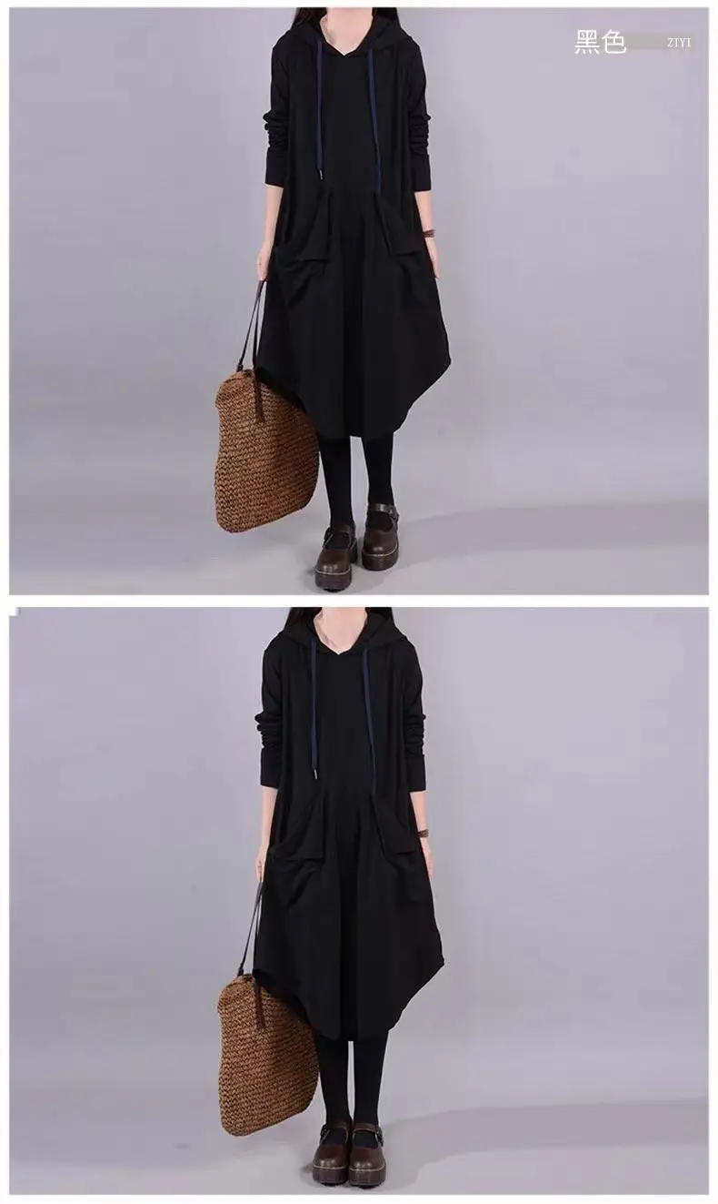 2026 Autumn Hooded Mid-Length Dress for Plus Size Women — feature 6