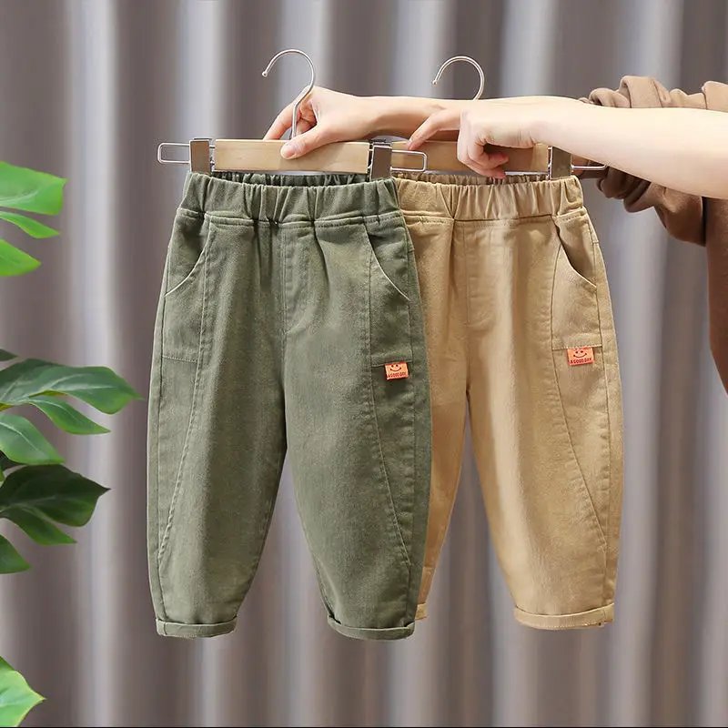 Boys Fleece Lined Black Cargo Pants Loose Fit 2026