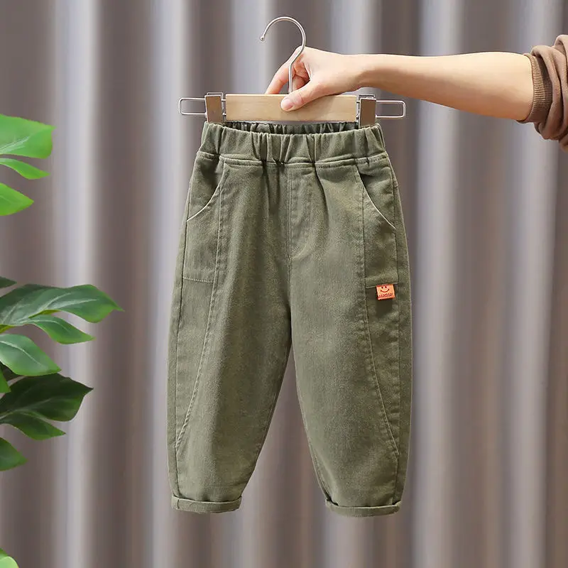 Boys Fleece Lined Black Cargo Pants Loose Fit 2026