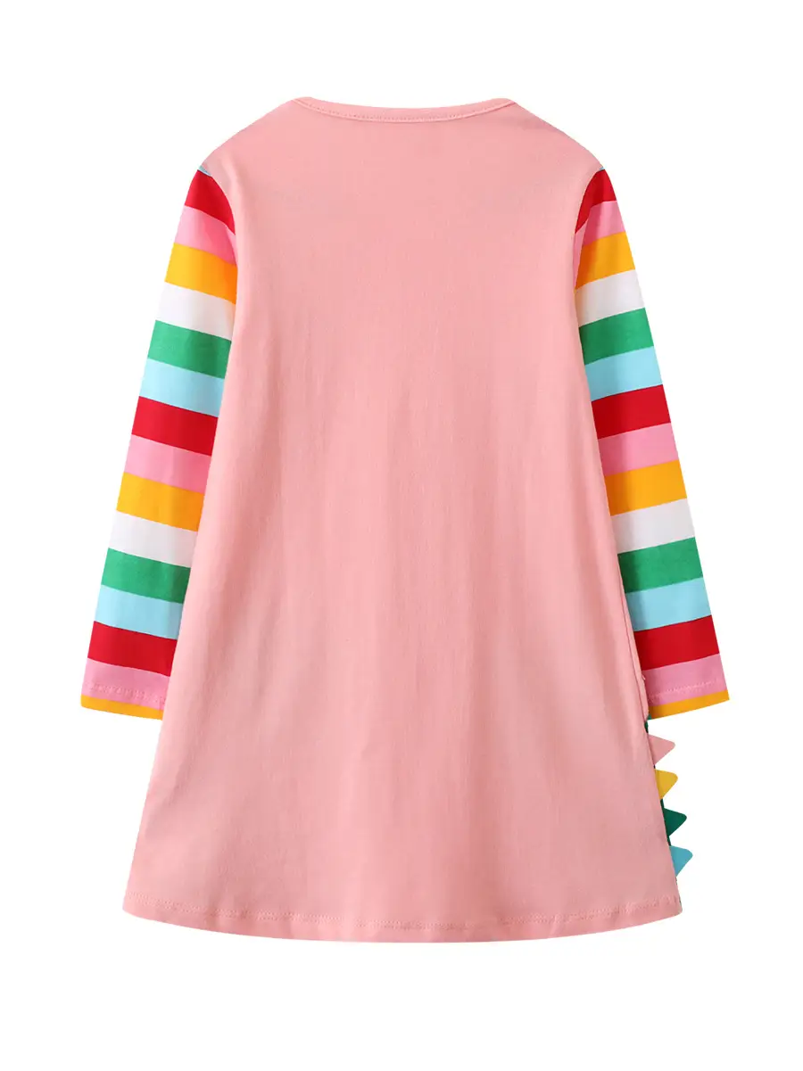 Girls Pink Dinosaur Long Sleeve T-Shirt 2025 - Image 3