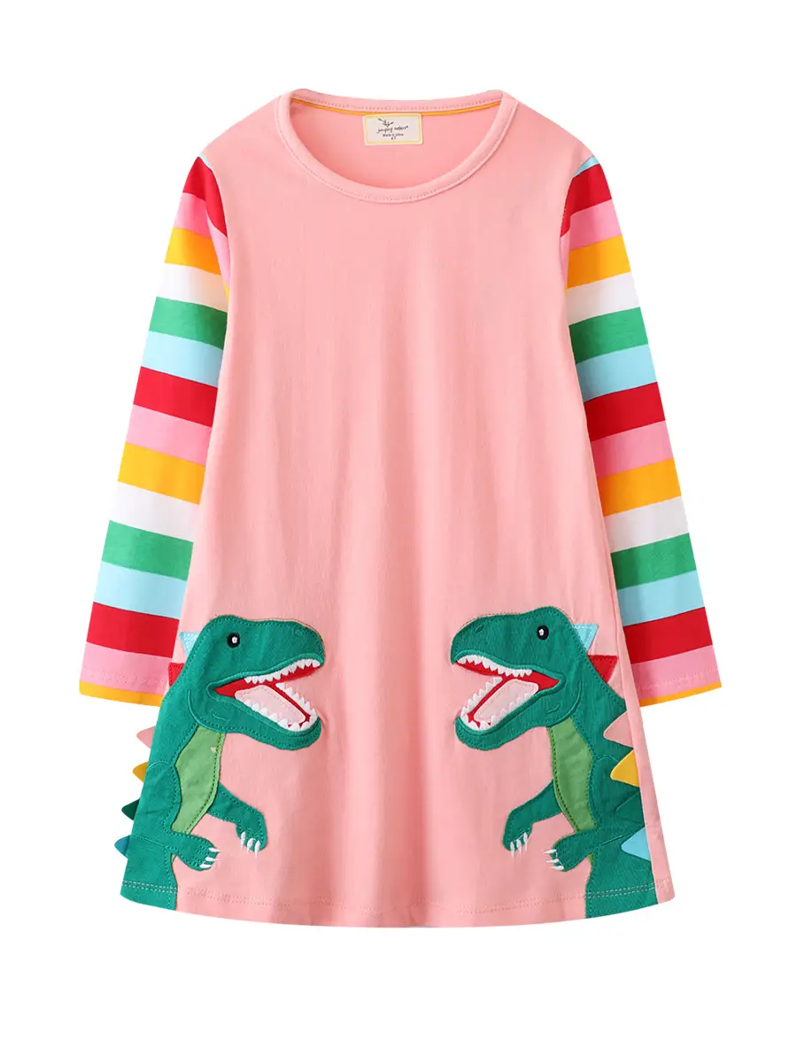 Girls Pink Dinosaur Long Sleeve T-Shirt 2025 - Image 6