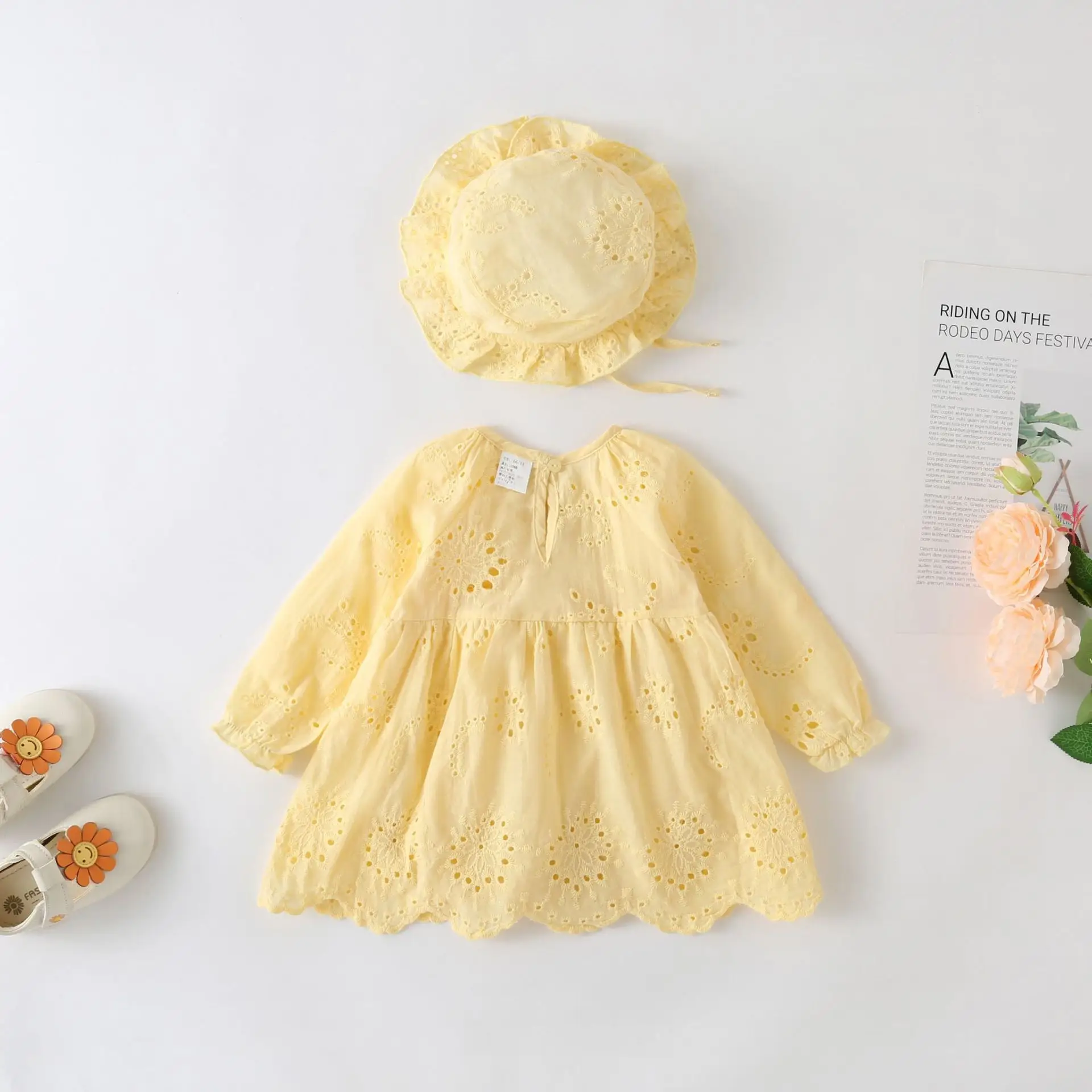 Yellow Korean Style Baby Jumpsuit Set for 0-2Y - Image 2