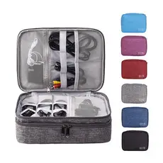 Three-Layer Digital Travel Bag Gray Orange 21x28cm — feature 10