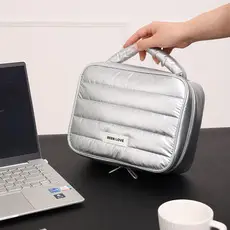 Three-Layer Digital Travel Bag Gray Orange 21x28cm — feature 4