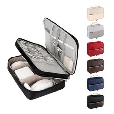Three-Layer Digital Travel Bag Gray Orange 21x28cm — feature 8