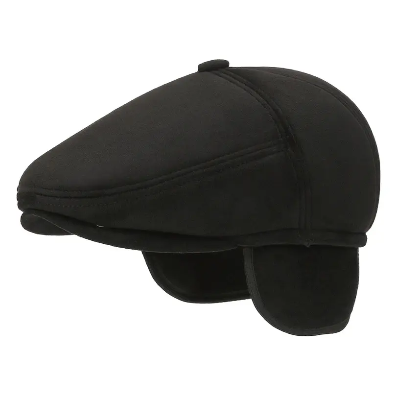 Deerskin Velvet Winter Hat for Men Elderly