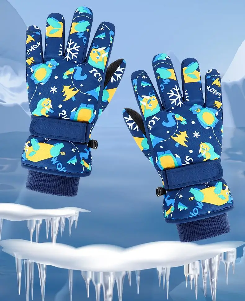 Winter Snow Gloves for Kids Cartoon Warm Five Finger — feature 11