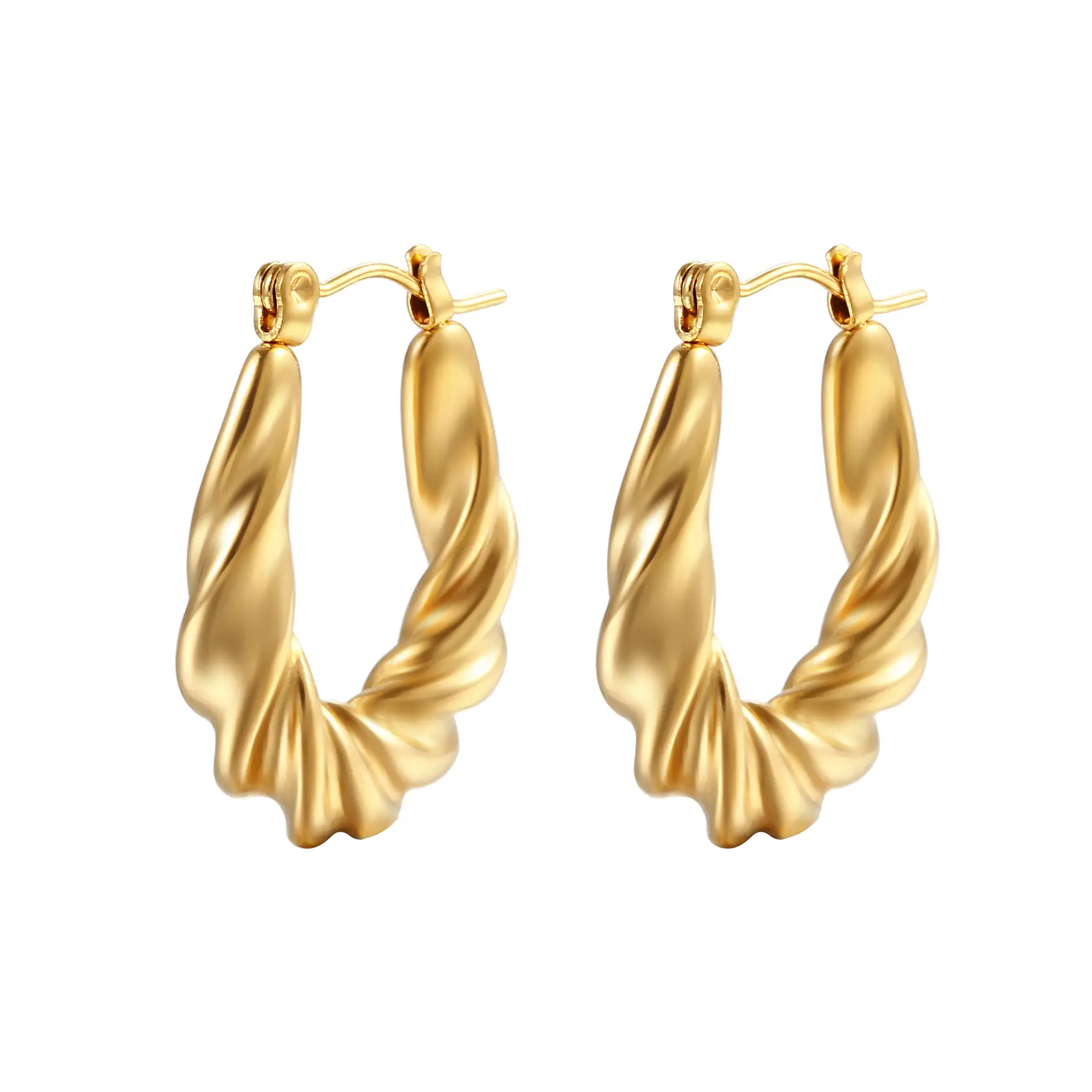 18K Gold & Silver Twist Earrings for Women — feature 3